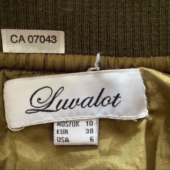 Luvalot military green bomber style jacket size 6 - Picture 6 of 9